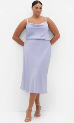 Cowl Neck Satin Cami - lilac