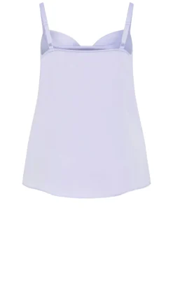 Cowl Neck Satin Cami - lilac