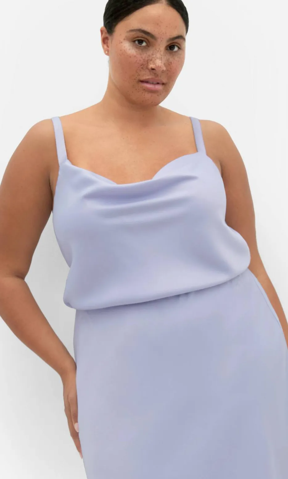 Cowl Neck Satin Cami - lilac