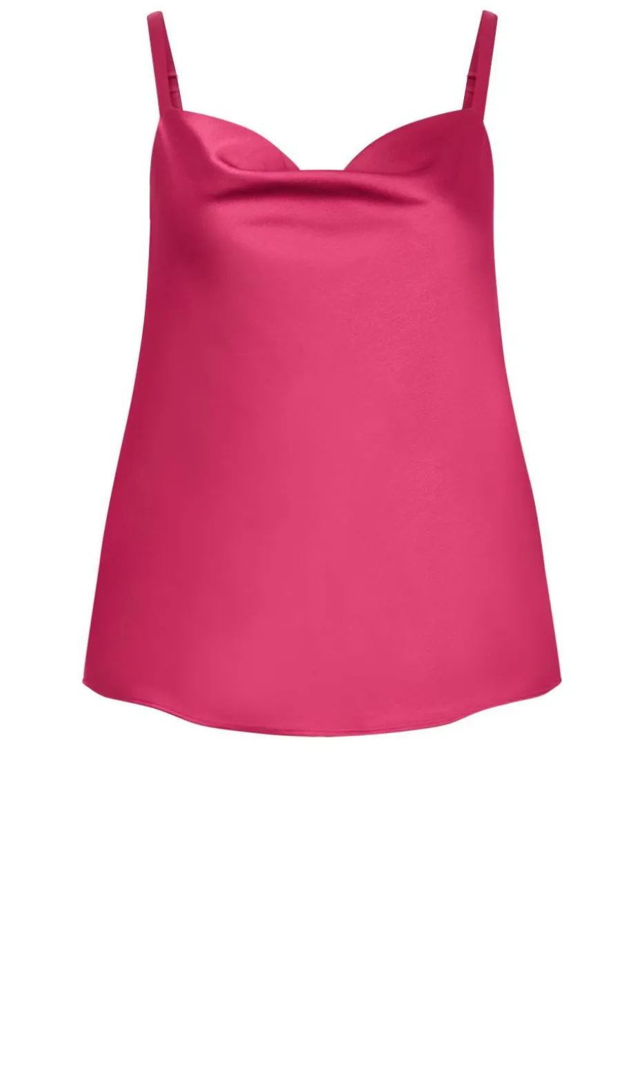 Cowl Neck Satin Cami - raspberry