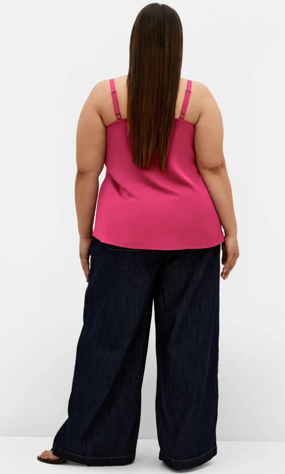 Cowl Neck Satin Cami - raspberry