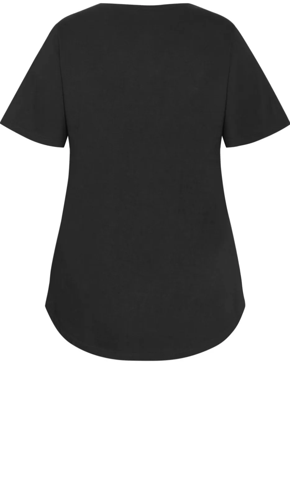 Curved Hem Lip Tee - black
