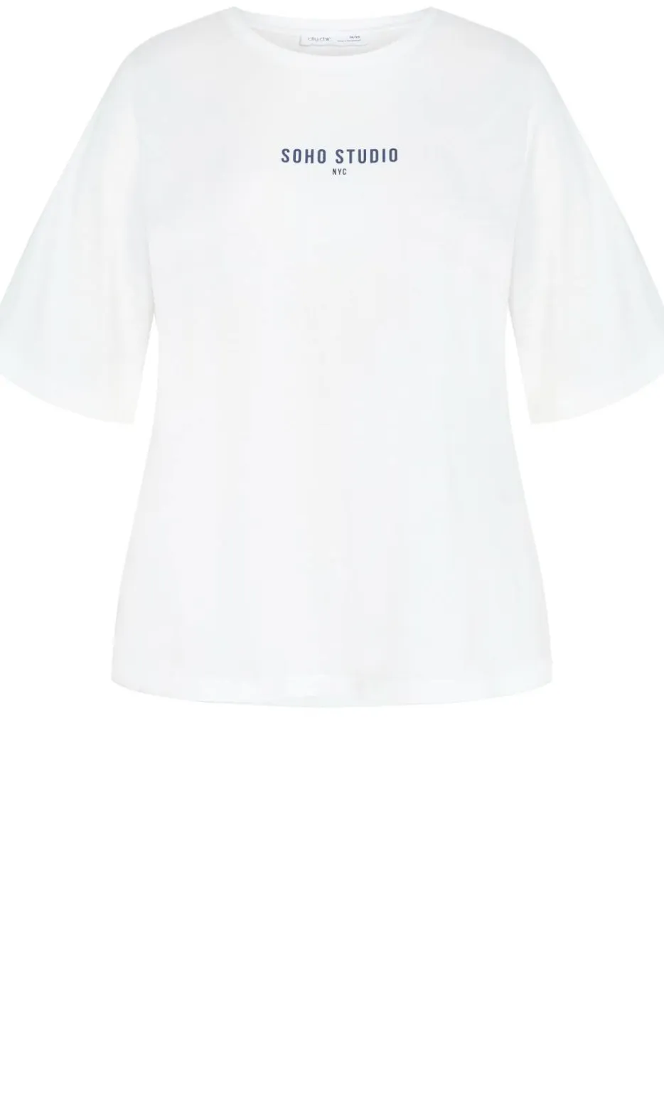 Curved Hem Soho Studio Cotton Tee - white