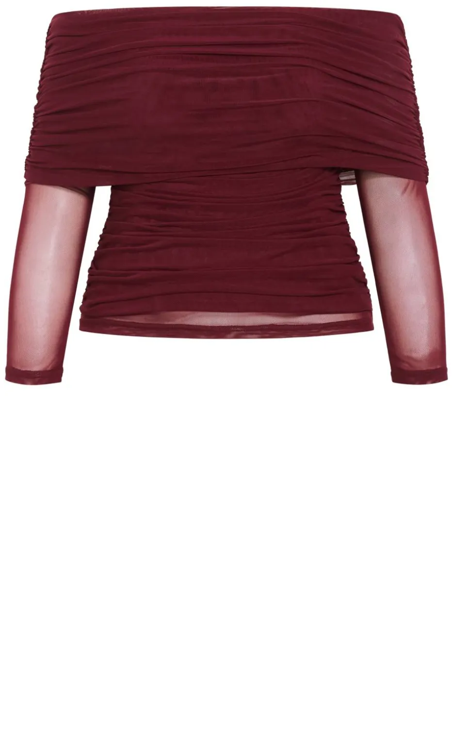 Dana Mesh Long Sleeve Top - dark cherry