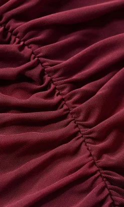 Dana Mesh Long Sleeve Top - dark cherry
