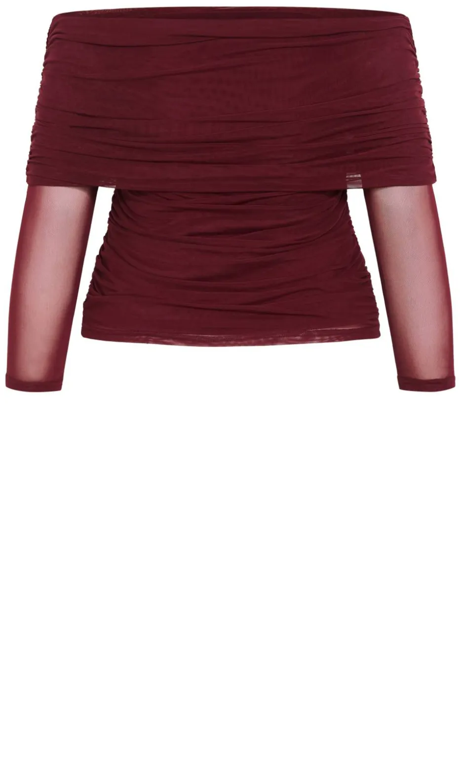 Dana Mesh Long Sleeve Top - dark cherry