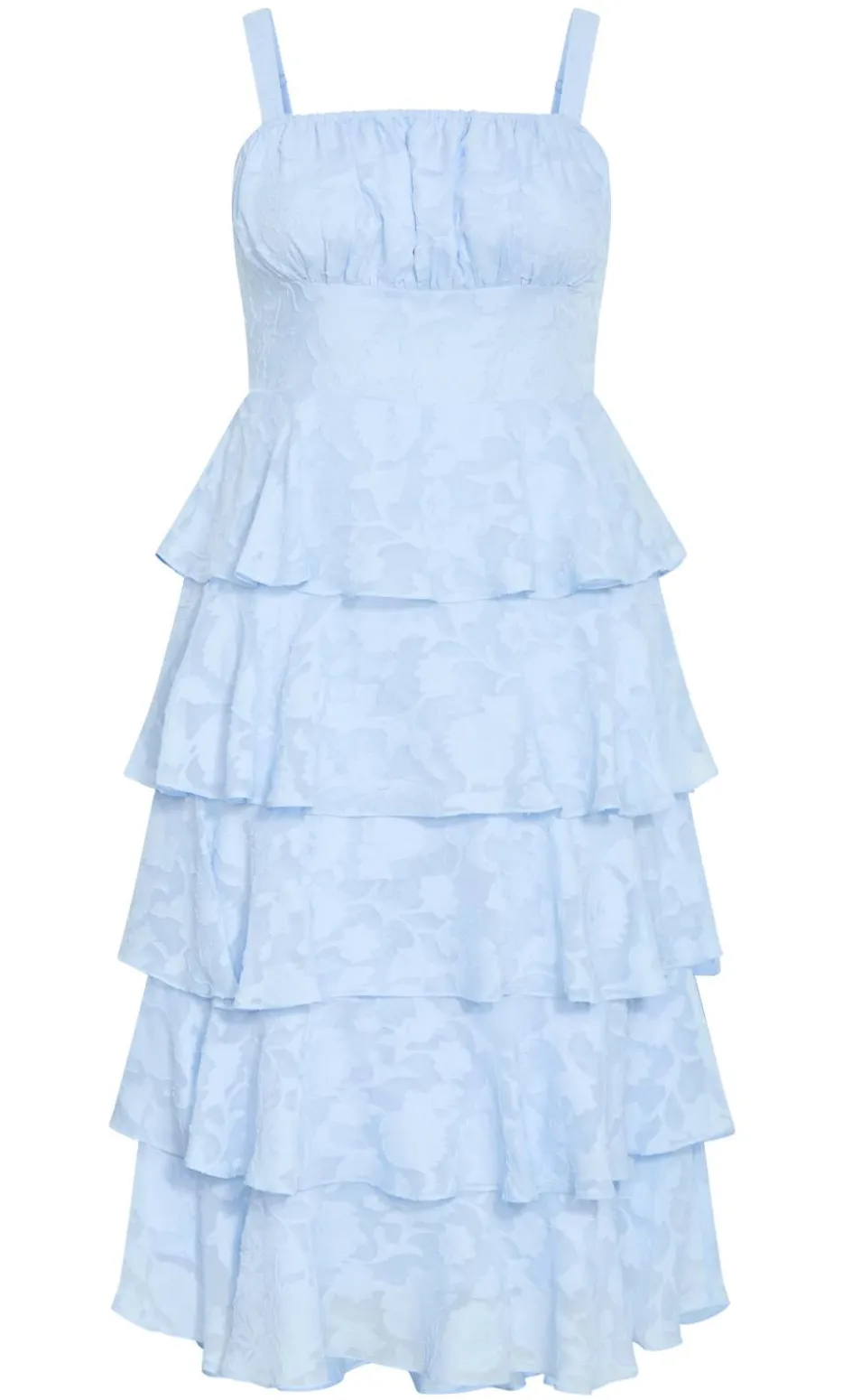 Daniela Ruffle Tier Dress - sky blue