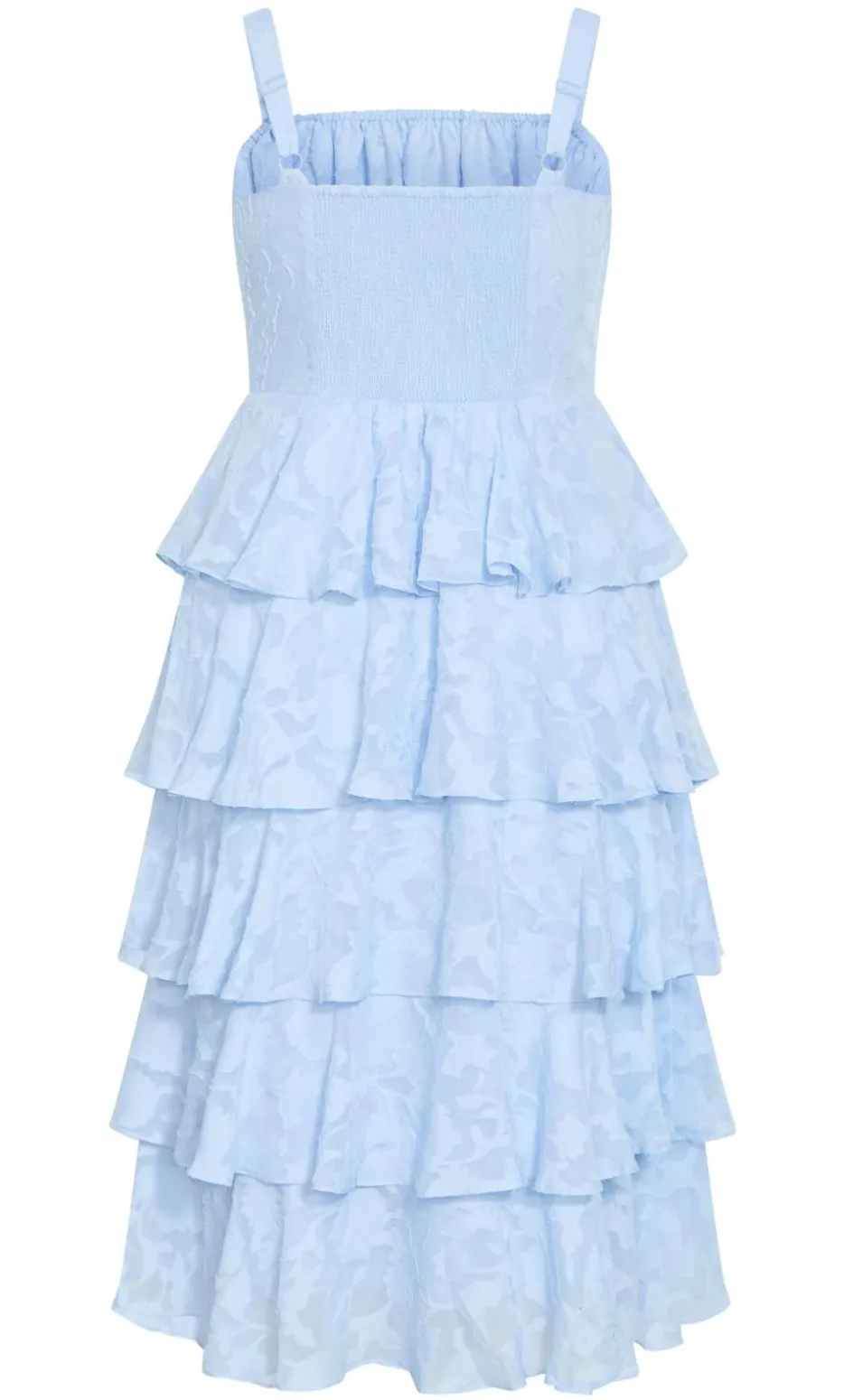 Daniela Ruffle Tier Dress - sky blue