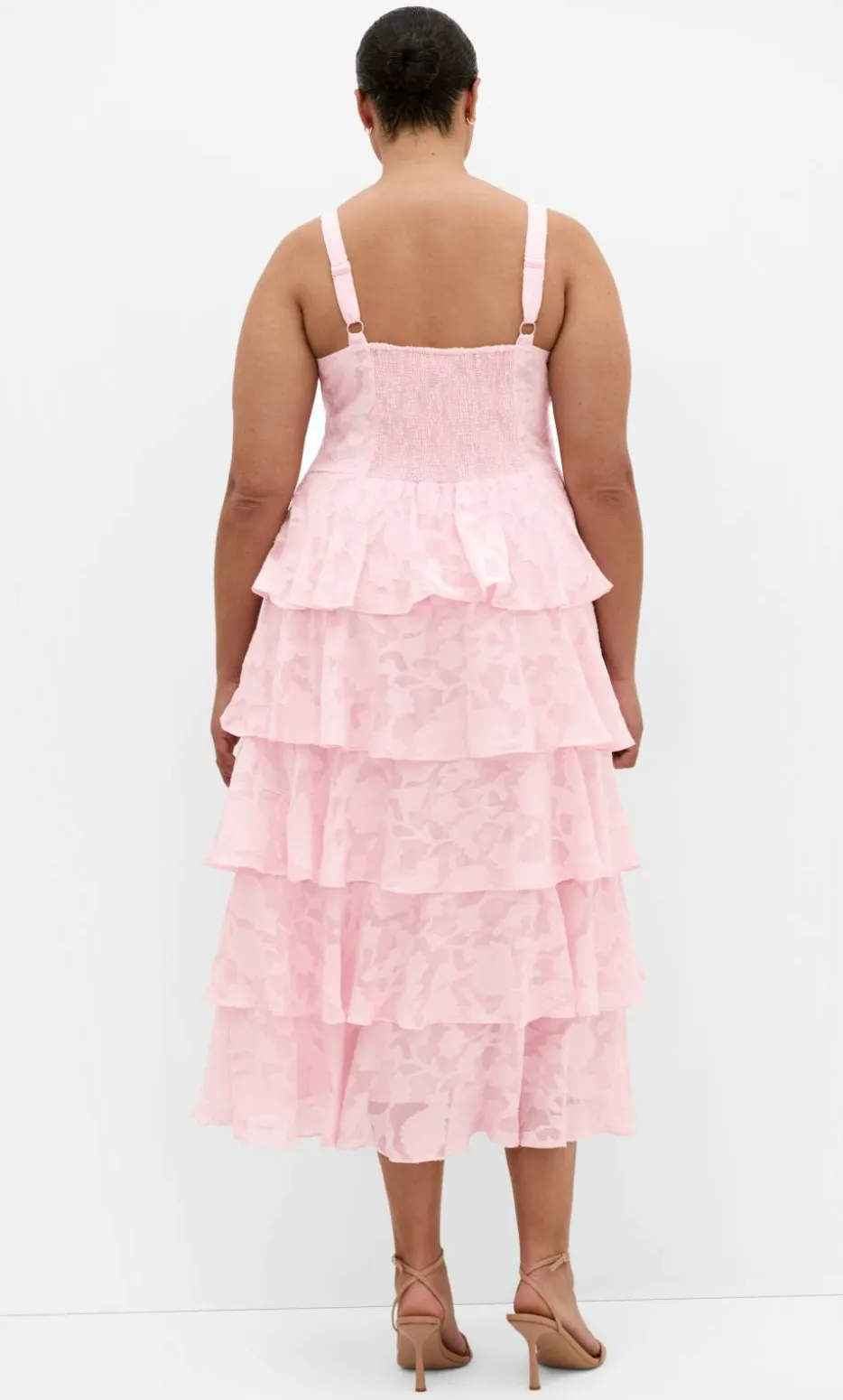 Daniela Ruffle Tier Dress - soft pink