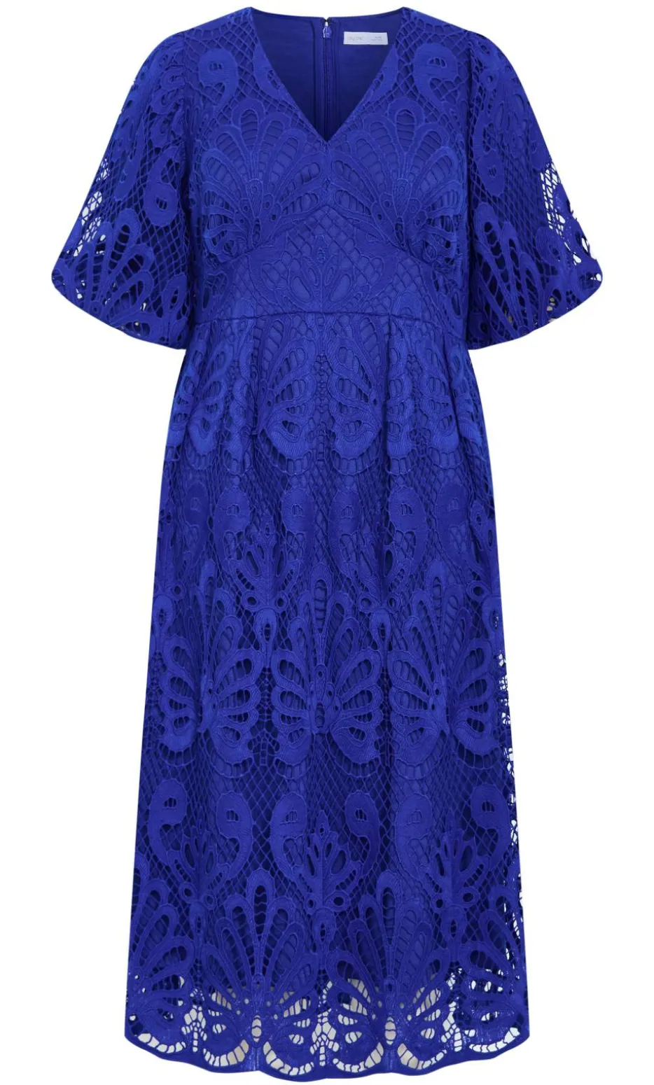 Dani Embroidered Midi Dress - ocean blue