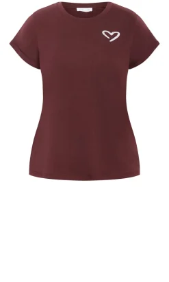 Davina Cotton Tee - choc cherry