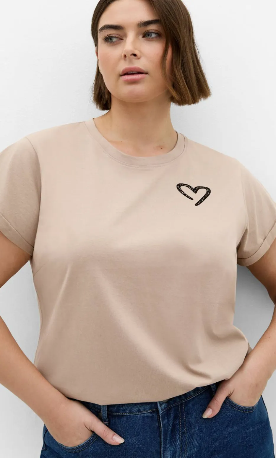 Davina Cotton Tee - stone
