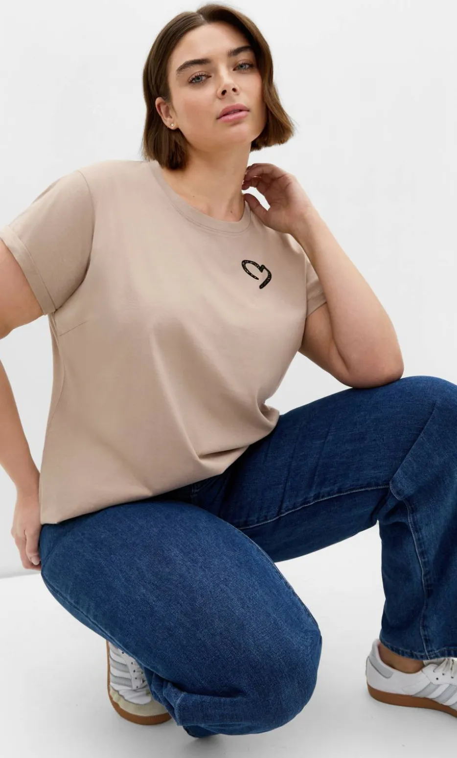 Davina Cotton Tee - stone