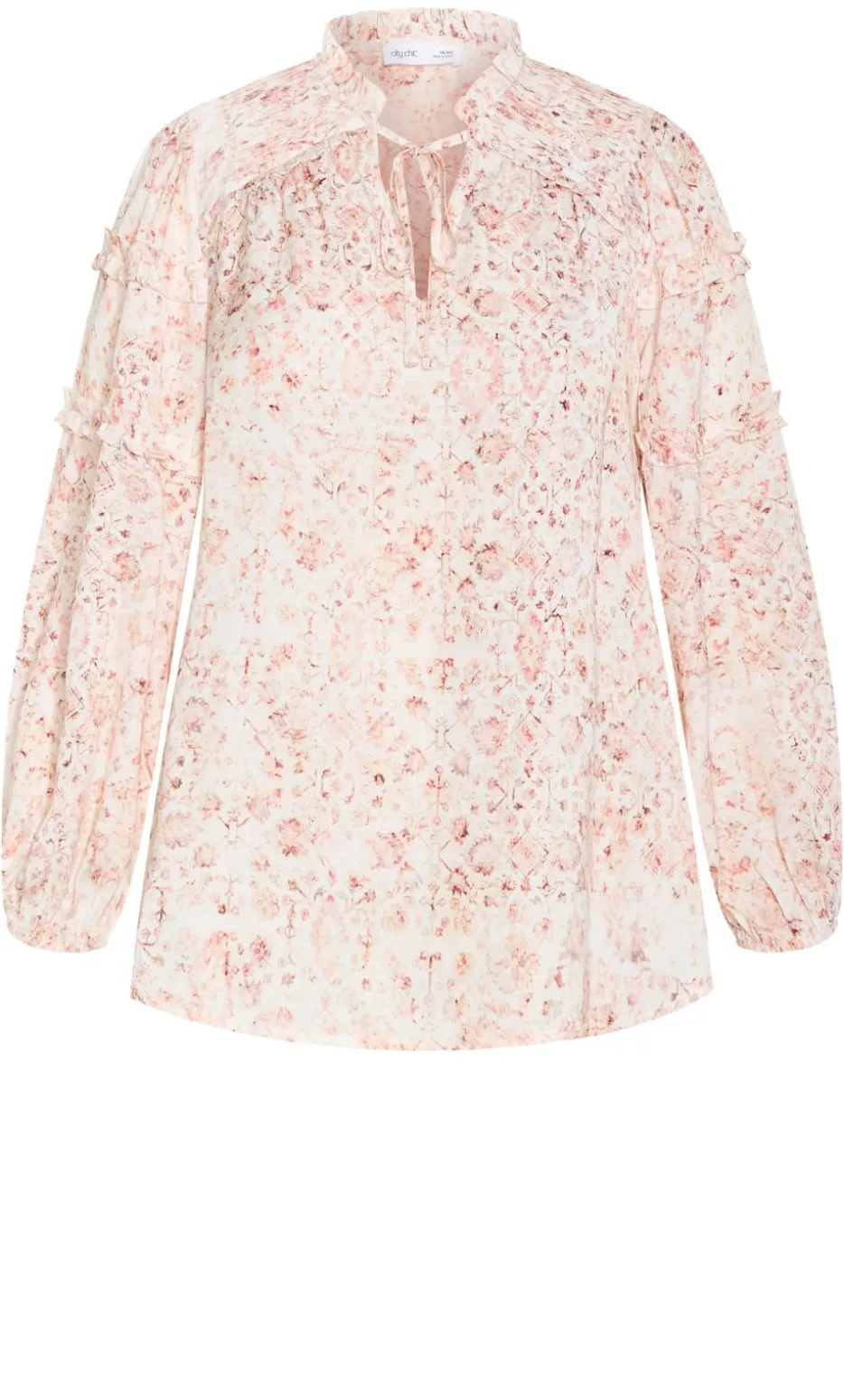 Desert Print Long Sleeve Shirt - pale blush
