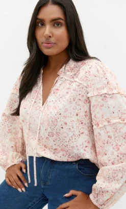 Desert Print Long Sleeve Shirt - pale blush
