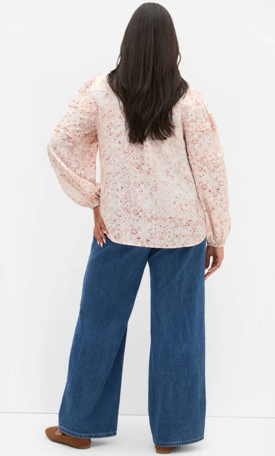 Desert Print Long Sleeve Shirt - pale blush