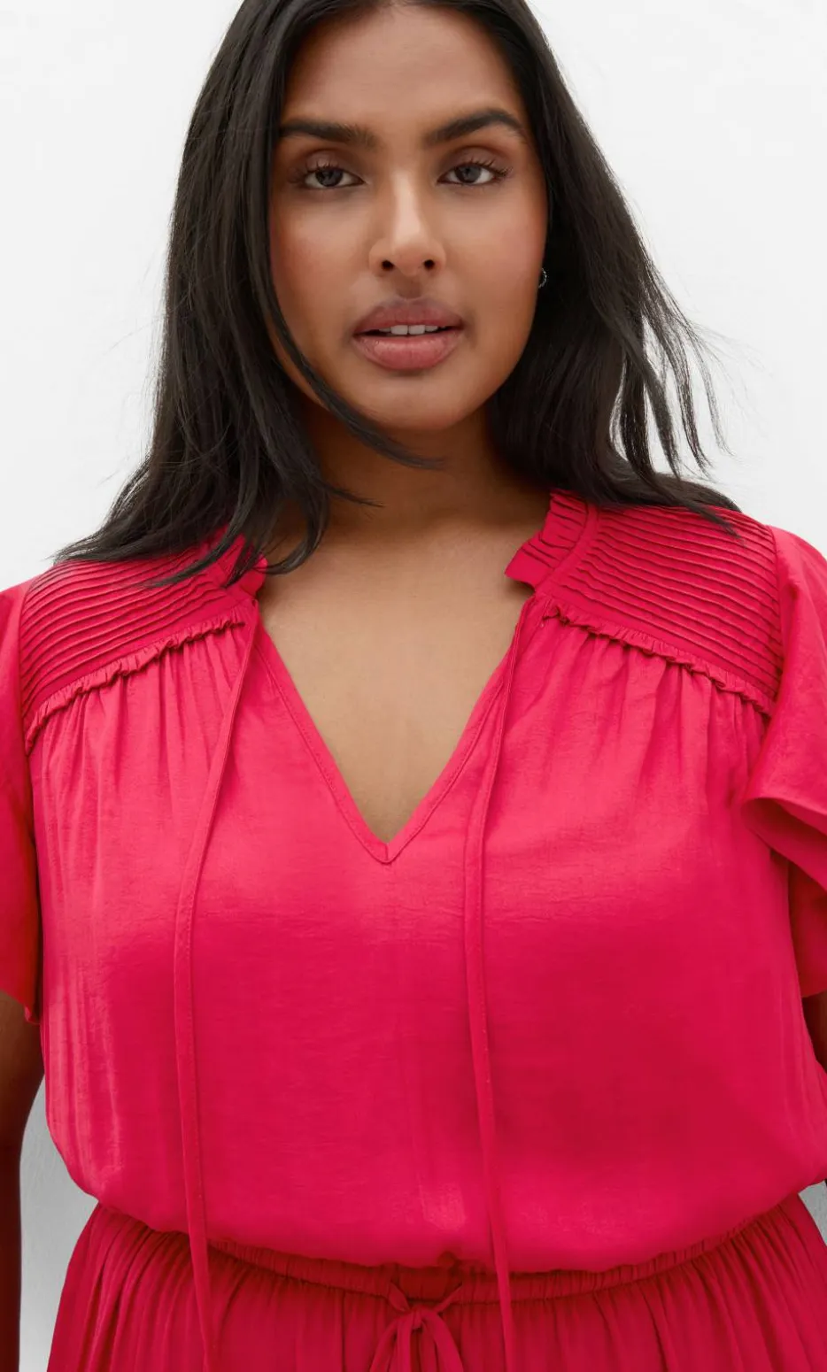Drama Queen Flutter Sleeve Maxi Dress - raspberry