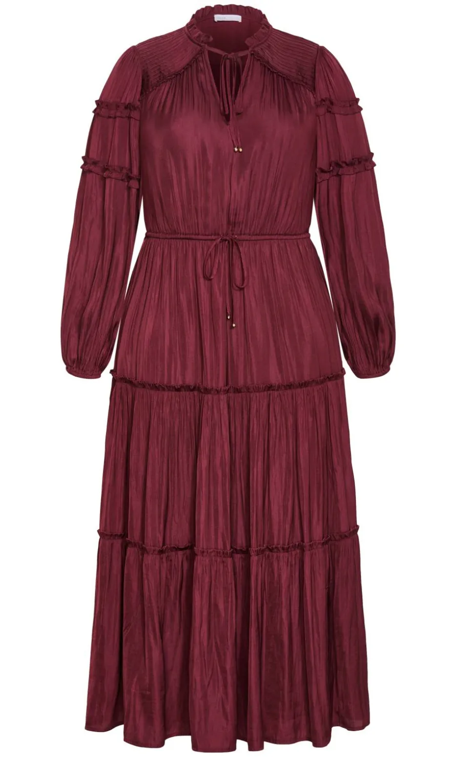 Drama Queen Long Sleeve Maxi Dress - wildberry