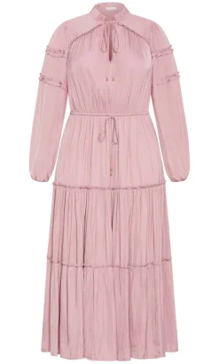 Drama Queen Long Sleeve Maxi Dress - dusty pink