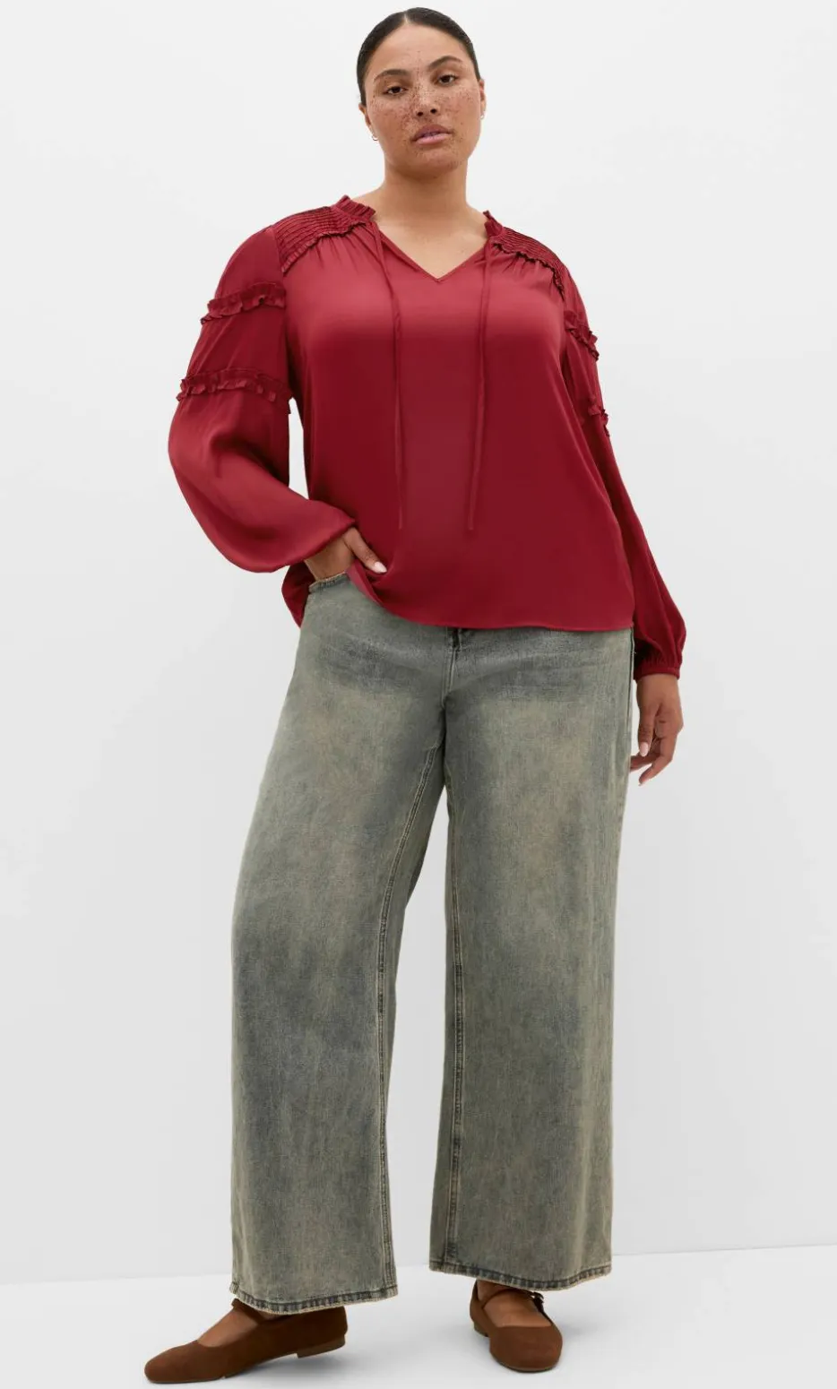 Drama Queen Long Sleeve Shirt - deep rosewood