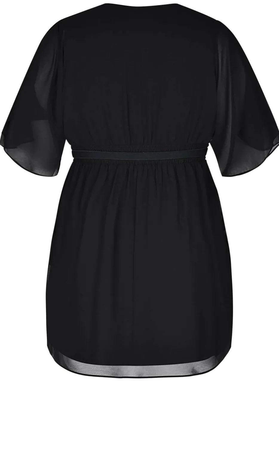 Drape Faux Wrap Mini Dress - black