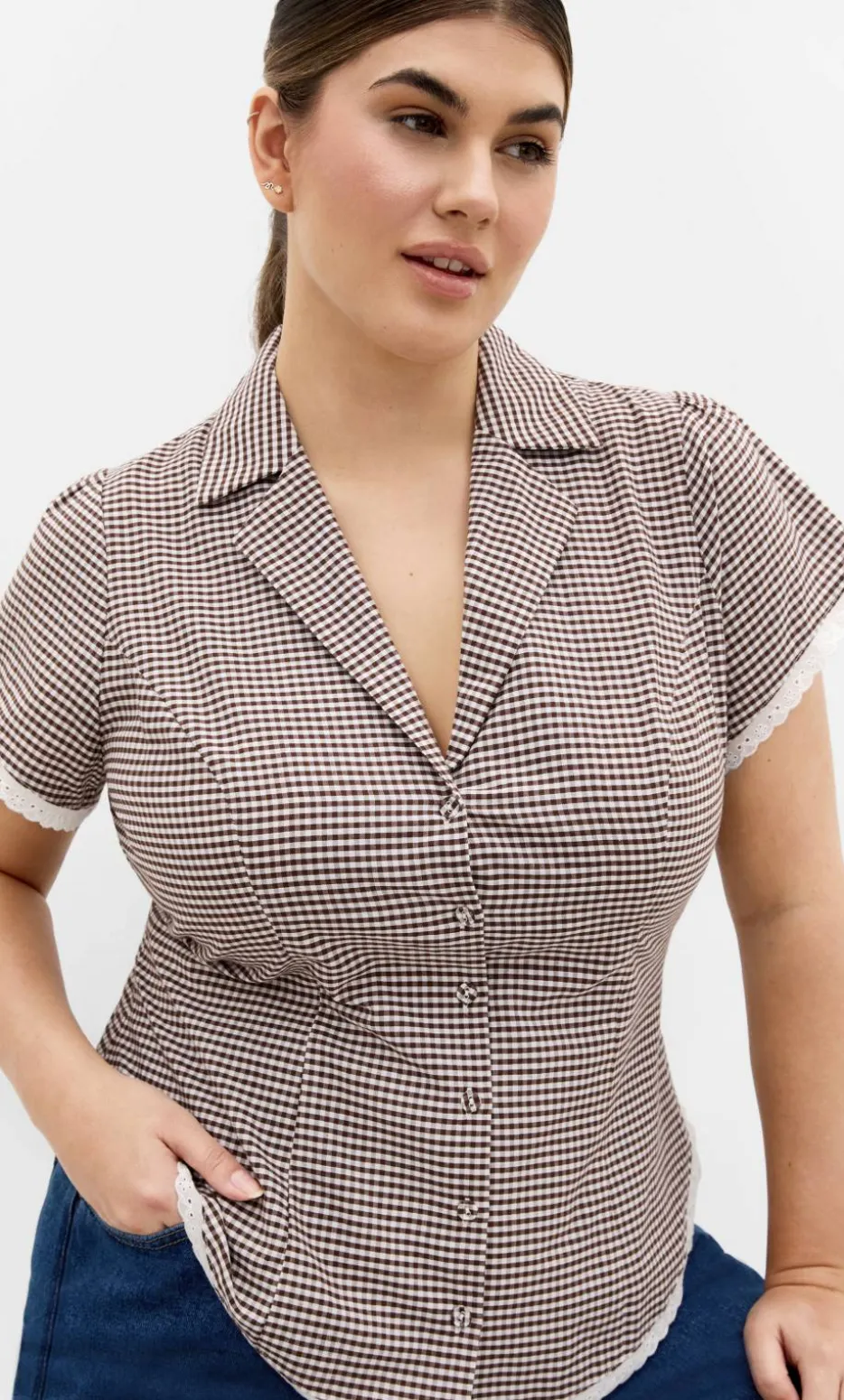 Eleni Gingham Shirt - chocolate