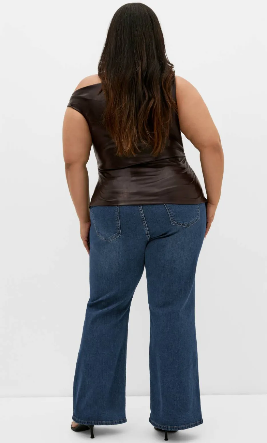 Elianna Faux Leather Top - espresso
