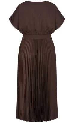 Elia Pleat Dress - chocolate