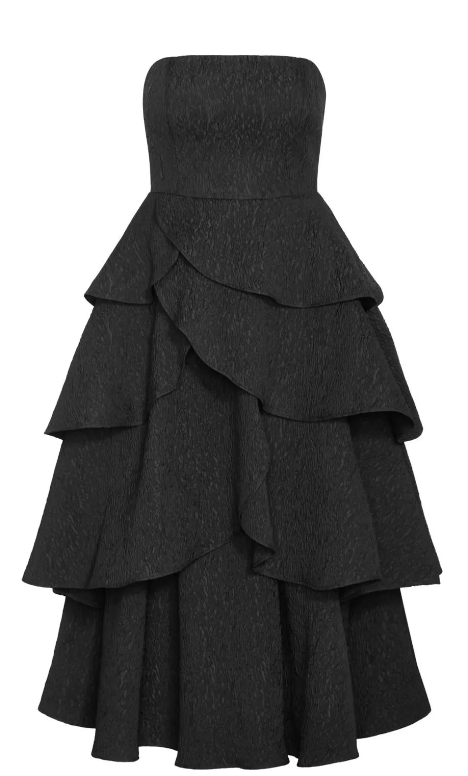 Elizabeth Tiered Frill Maxi Dress - black