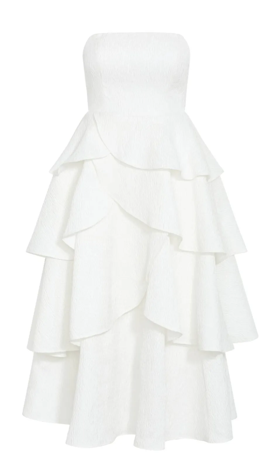 Elizabeth Tiered Frill Maxi Dress - creme