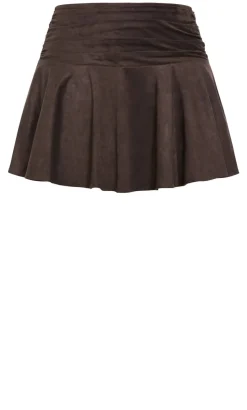 Elle Sueded Mini Skort - espresso