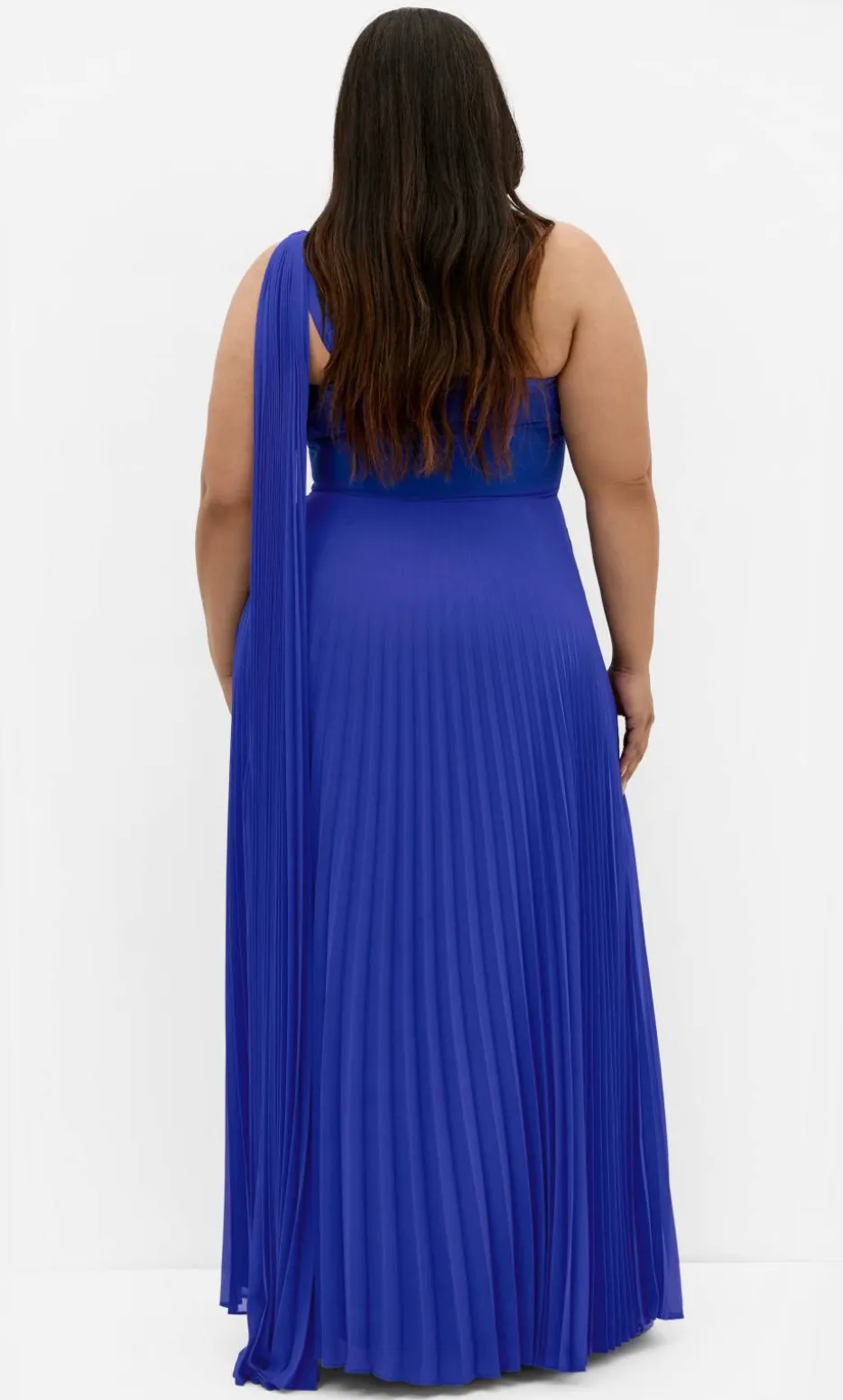 Eloura One Shoulder Pleat Maxi Dress - deep ocean