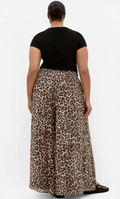 Elsie Leopard Print Wide Leg Pant - chocolate
