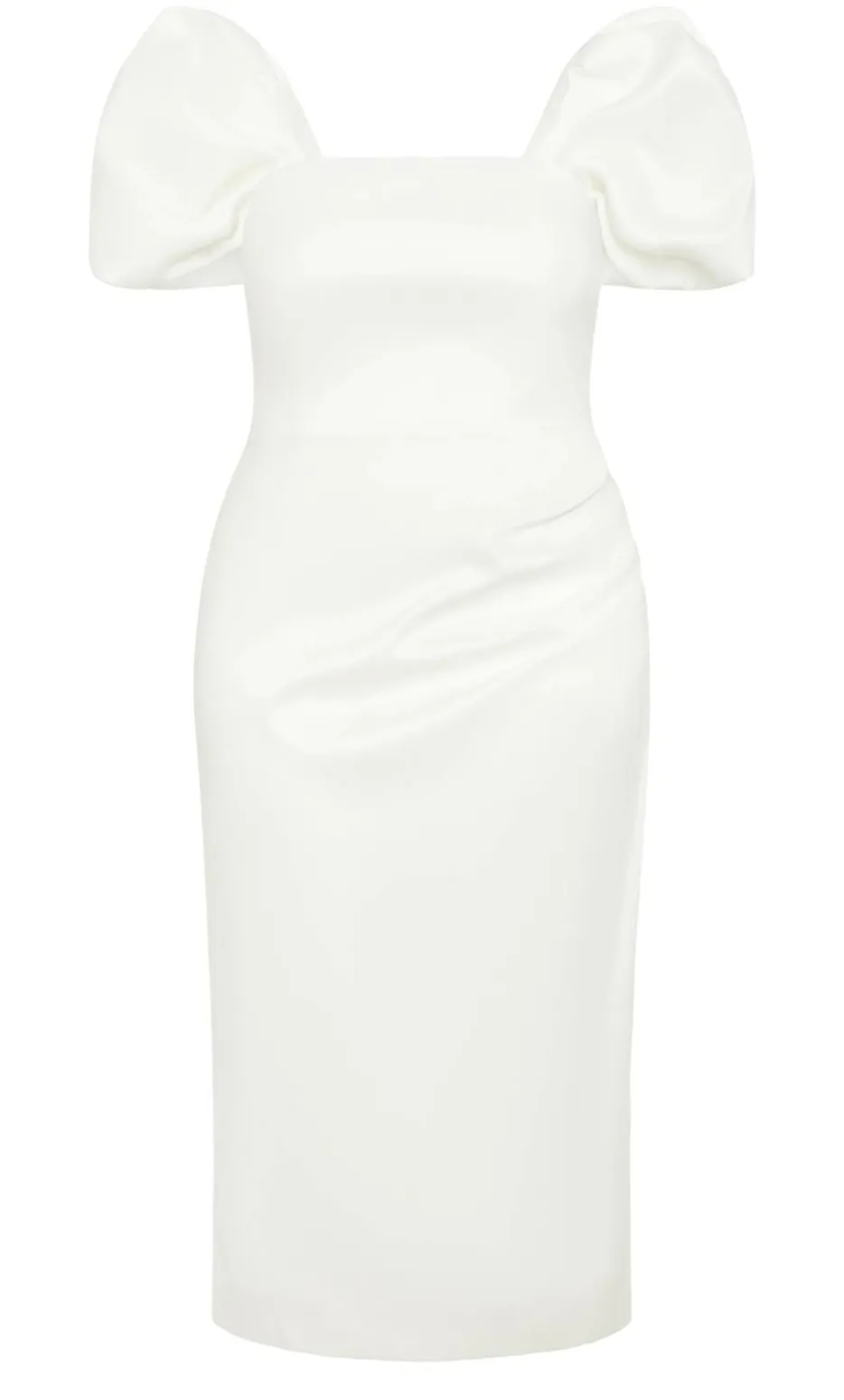Elyse Off Shoulder Midi Dress - white