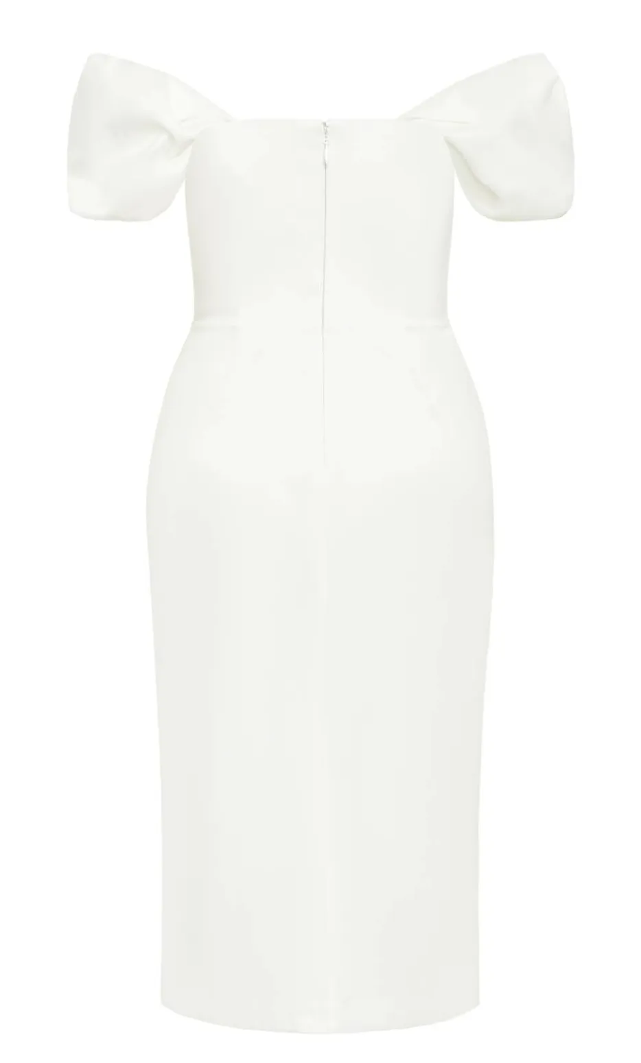 Elyse Off Shoulder Midi Dress - white