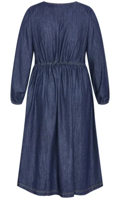 Emelia Denim Midi Dress - dark wash