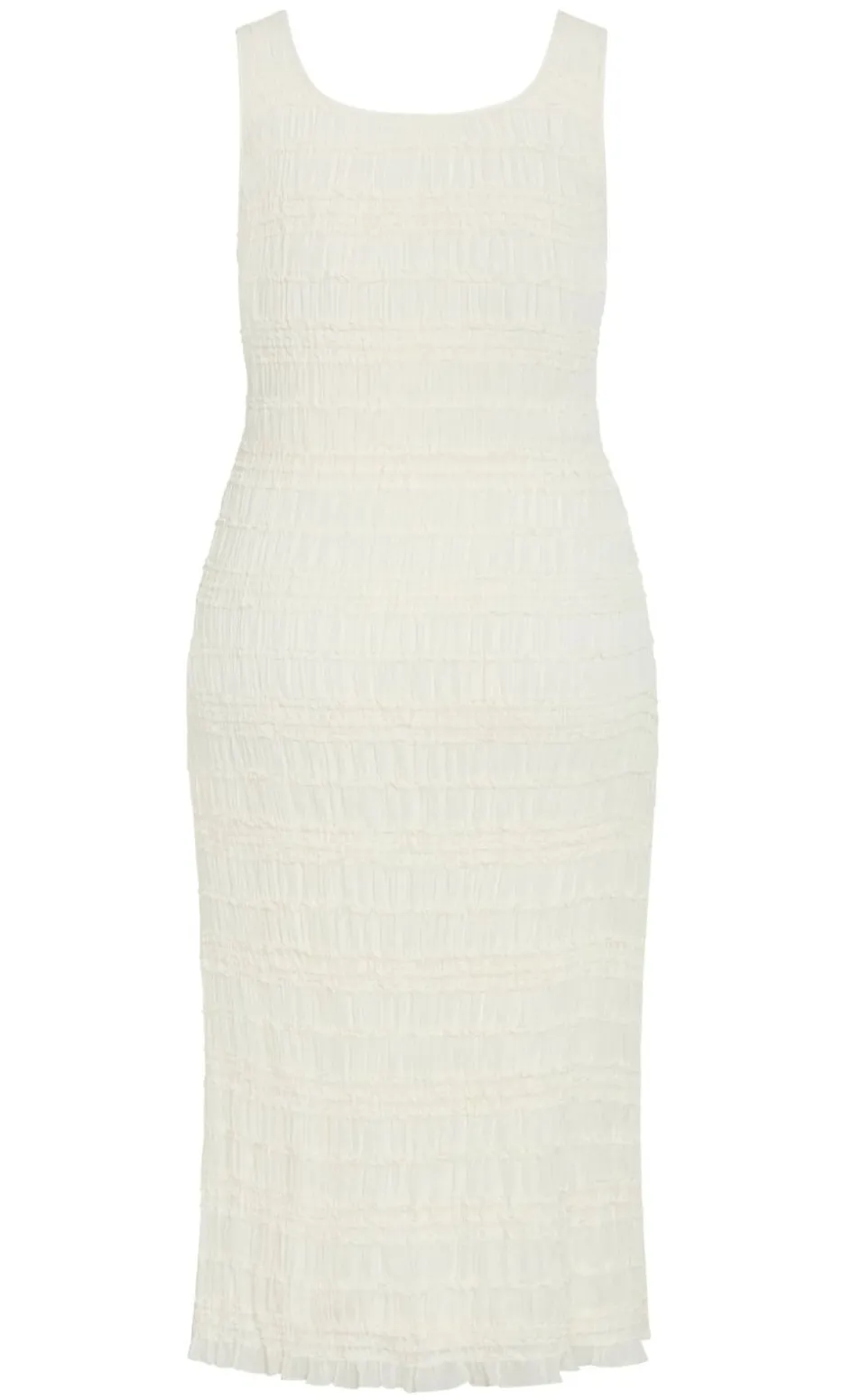 Emelia Sleeveless Shirred Dress - creme
