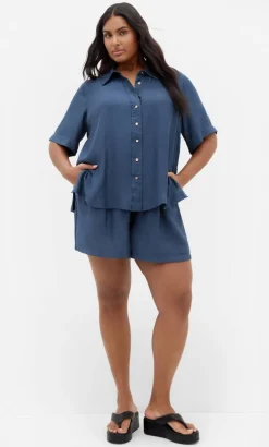 Emma Short Sleeve Shirt - petrol