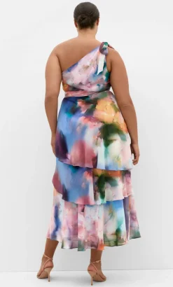 Enchant Bouquet One Shoulder Maxi Dress - lilac