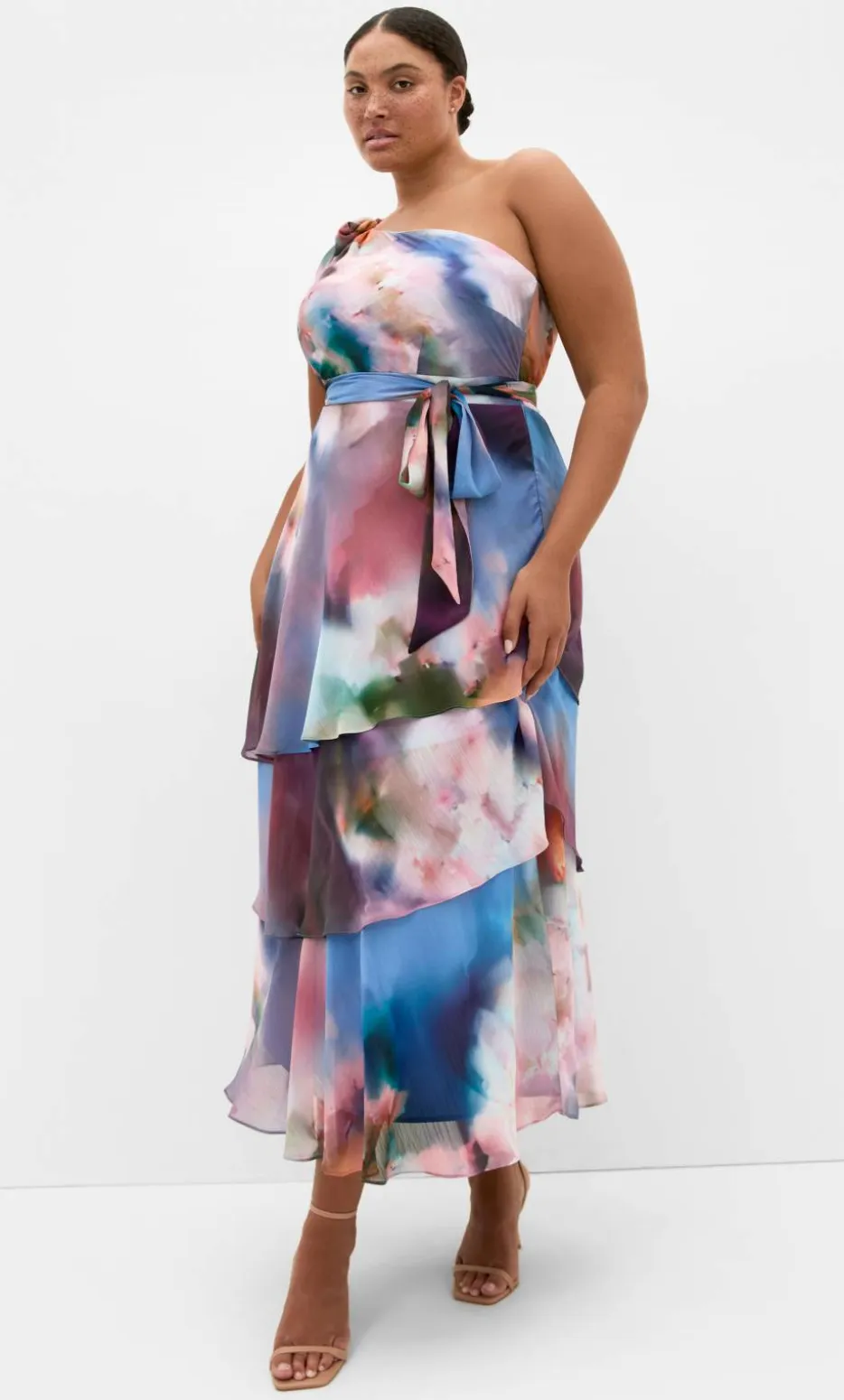 Enchant Bouquet One Shoulder Maxi Dress - lilac