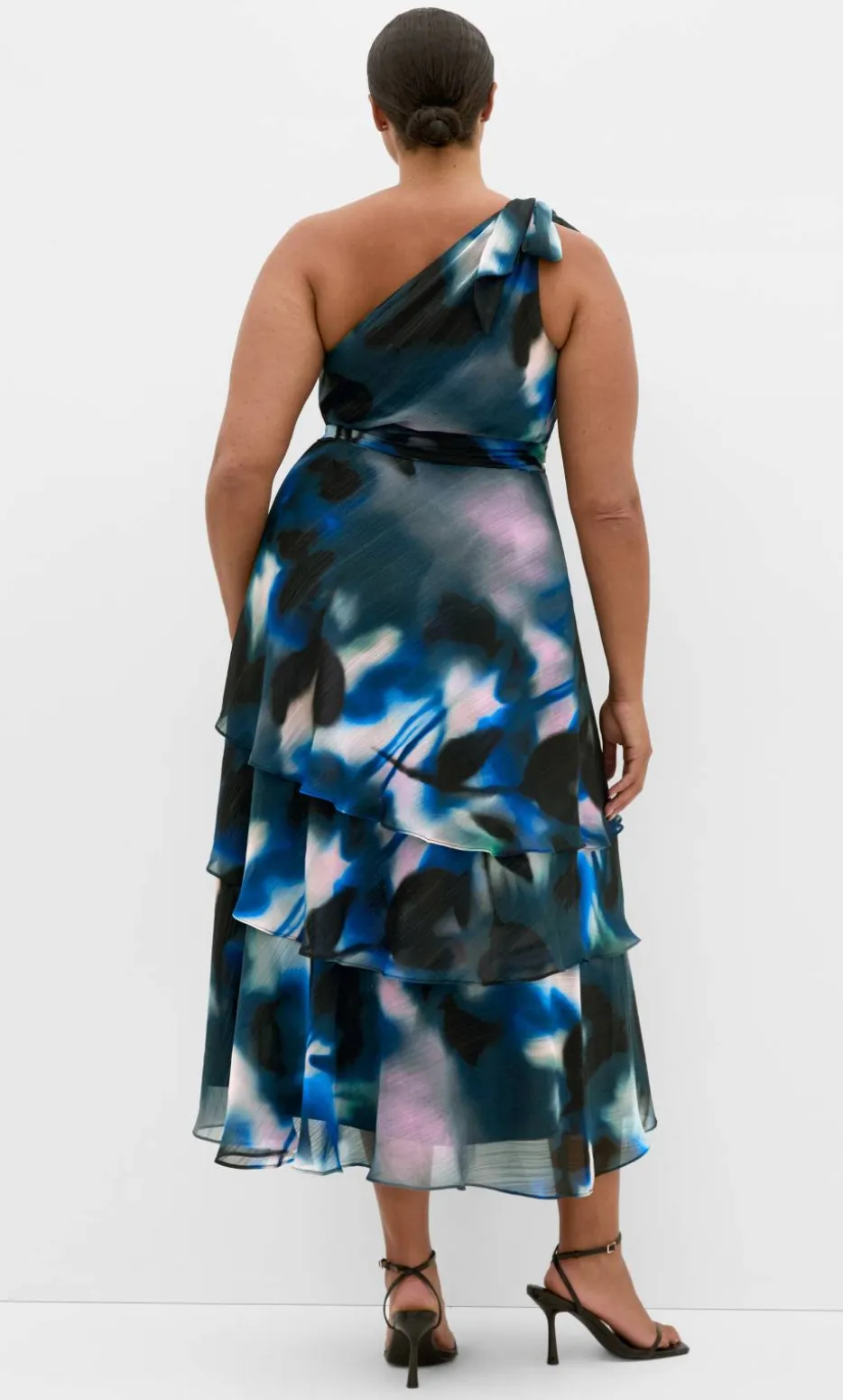 Enchant Haze One Shoulder Maxi Dress - deep ocean