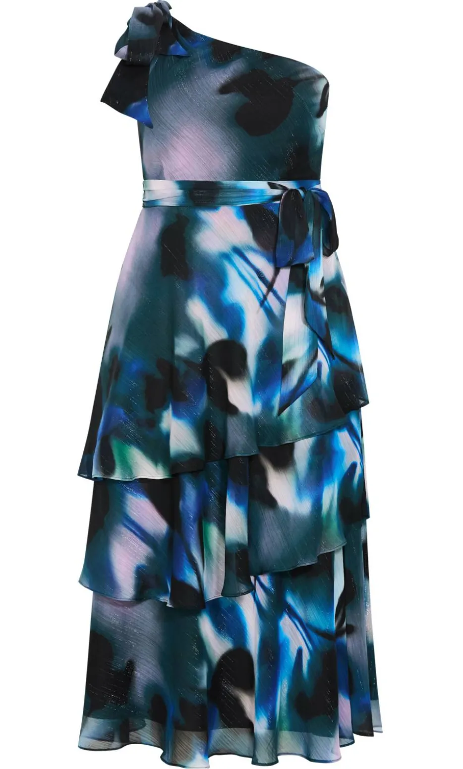 Enchant Haze One Shoulder Maxi Dress - deep ocean