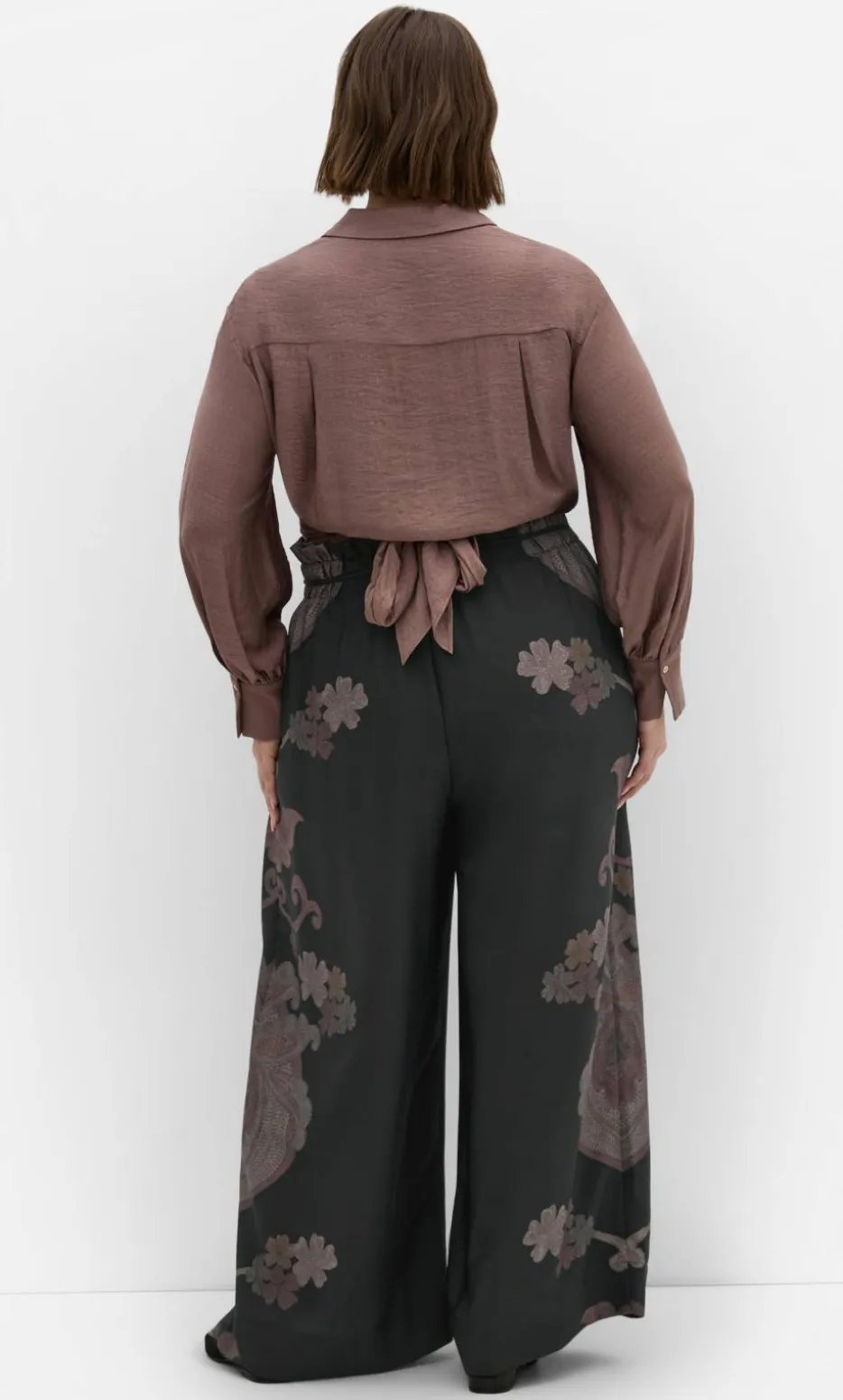 Eternal Side Print Wide Pant - black