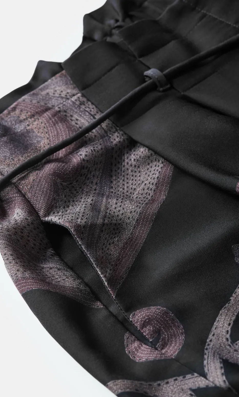 Eternal Side Print Wide Pant - black