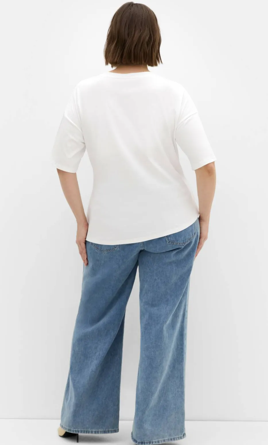 Fashion Drape Detail Tee - ivory