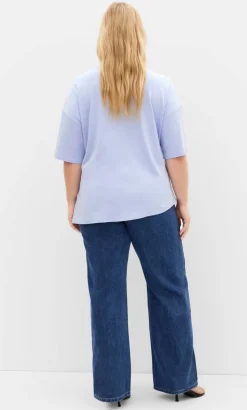 Fashion Drape Detail Tee - sky blue