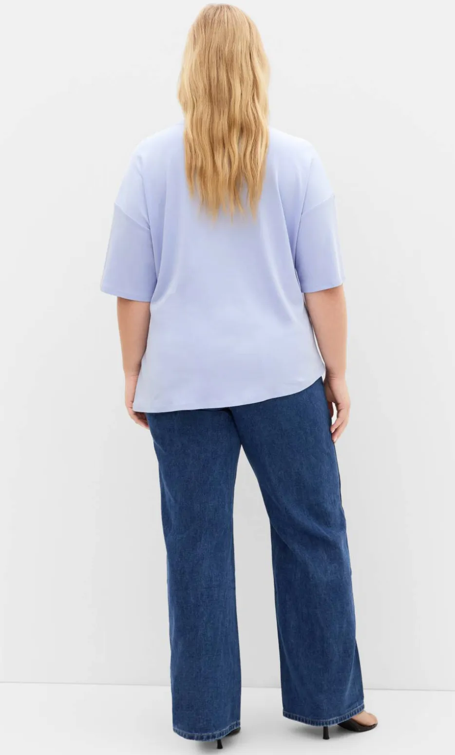 Fashion Drape Detail Tee - sky blue