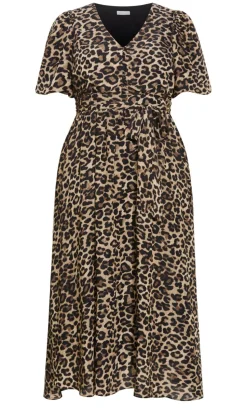 Felicity Leopard Print Maxi Dress - chocolate