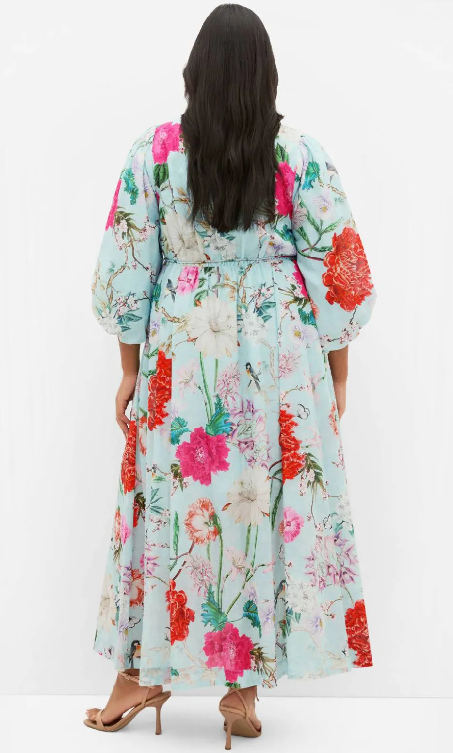Flora Print Cotton Maxi Dress - mint