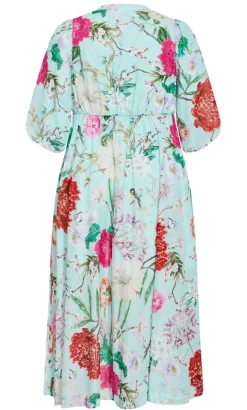 Flora Print Cotton Maxi Dress - mint